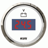 Digital Voltmeter Gauge - Model - CEVR - 9~32V - SS 316 - White - KY23100 - Kusauto